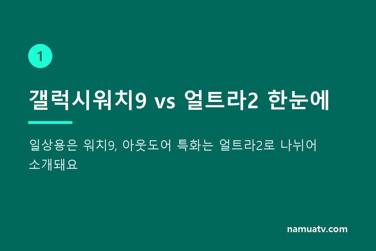 갤럭시워치9 사전예약 - 갤럭시워치9 vs 얼트라2 한눈에
