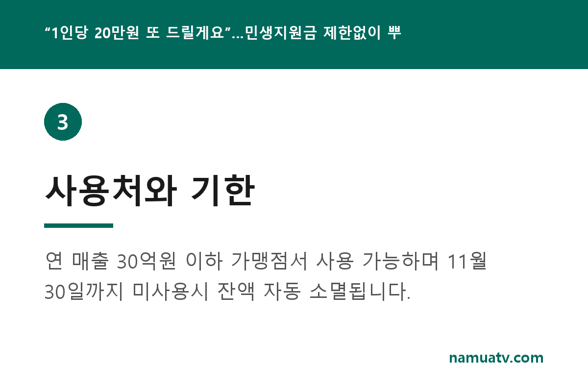 “1인당 20만원 또 드릴게요”…민생지원금 제한없이 뿌린 - 사용처와 기한