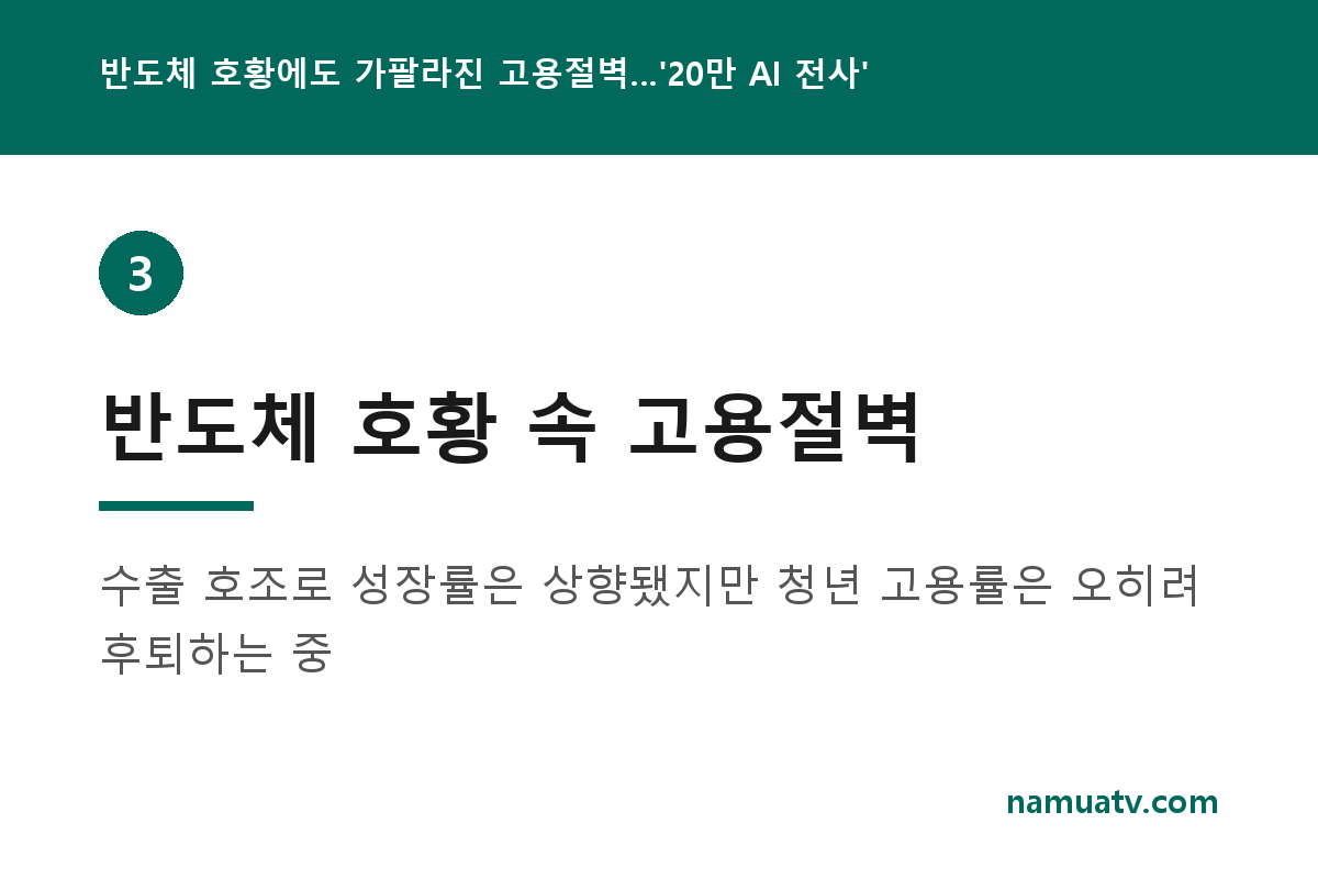 반도체 호황에도 가팔라진 고용절벽…'20만 AI 전사' 키운다 - 반도체 호황 속 고용절벽
