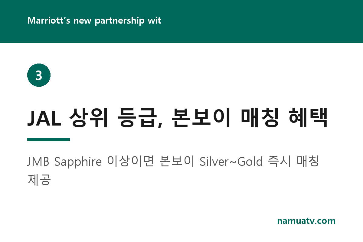 Marriott’s new partnership with JAL looks excellent for some Bonvoy elites - JAL 상위 등급, 본보이 매칭 혜택