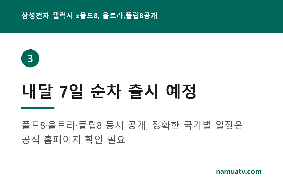 삼성전자 갤럭시 z폴드8, 울트라,플립8공개 - 내달 7일 순차 출시 예정