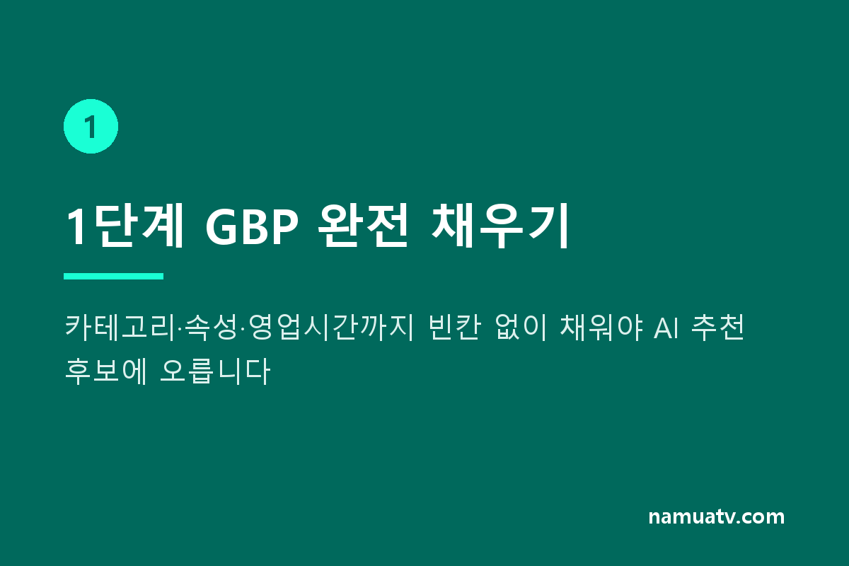 AI가 내 호텔·펜션을 추천하게 만드는 8단계 정보 정비법 - 1단계 GBP 완전 채우기
