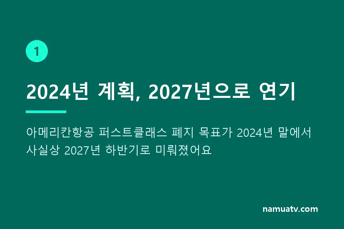 American Airlines Eliminating “Premium” First Class… Probably In 2027? - 2024년 계획, 2027년으로 연기