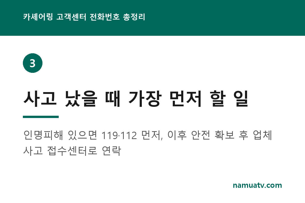 카셰어링 고객센터 전화번호 총정리 - 사고 났을 때 가장 먼저 할 일